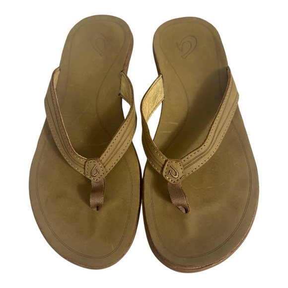 OluKai Size 8 Aukai Sandals Tan - Picture 1 of 8